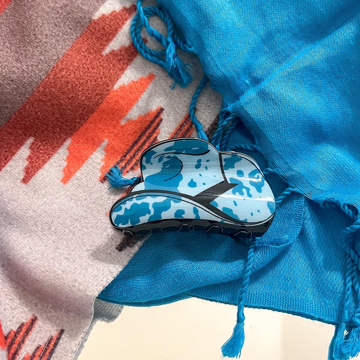 Turquoise Cowboy Hat Claw Clip