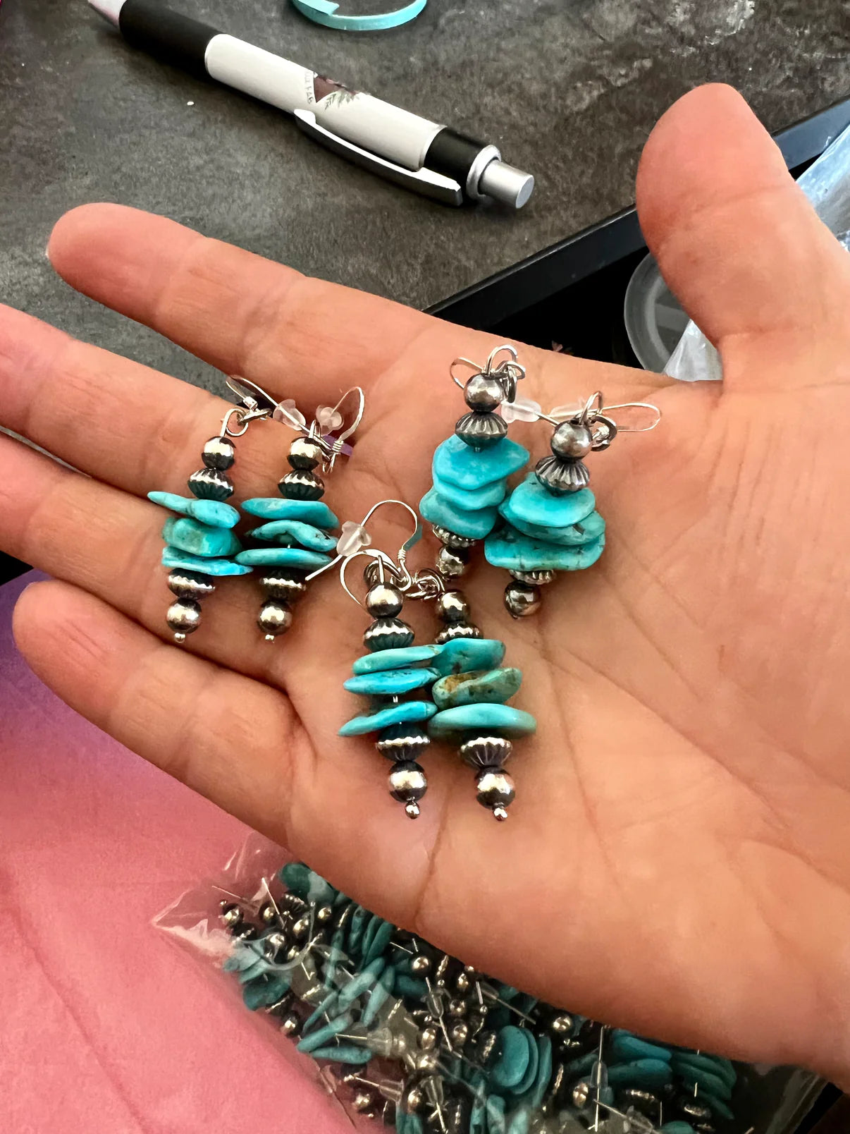 Turquoise & Navajo Dangle Earrings