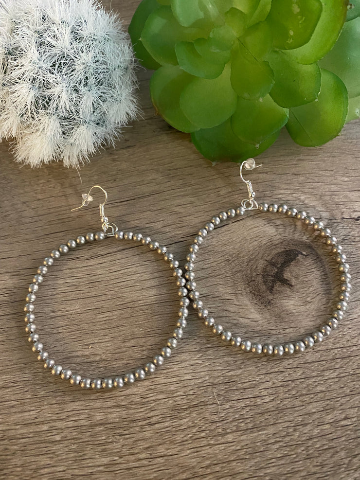 Navajo Pearl Hoop Earrings