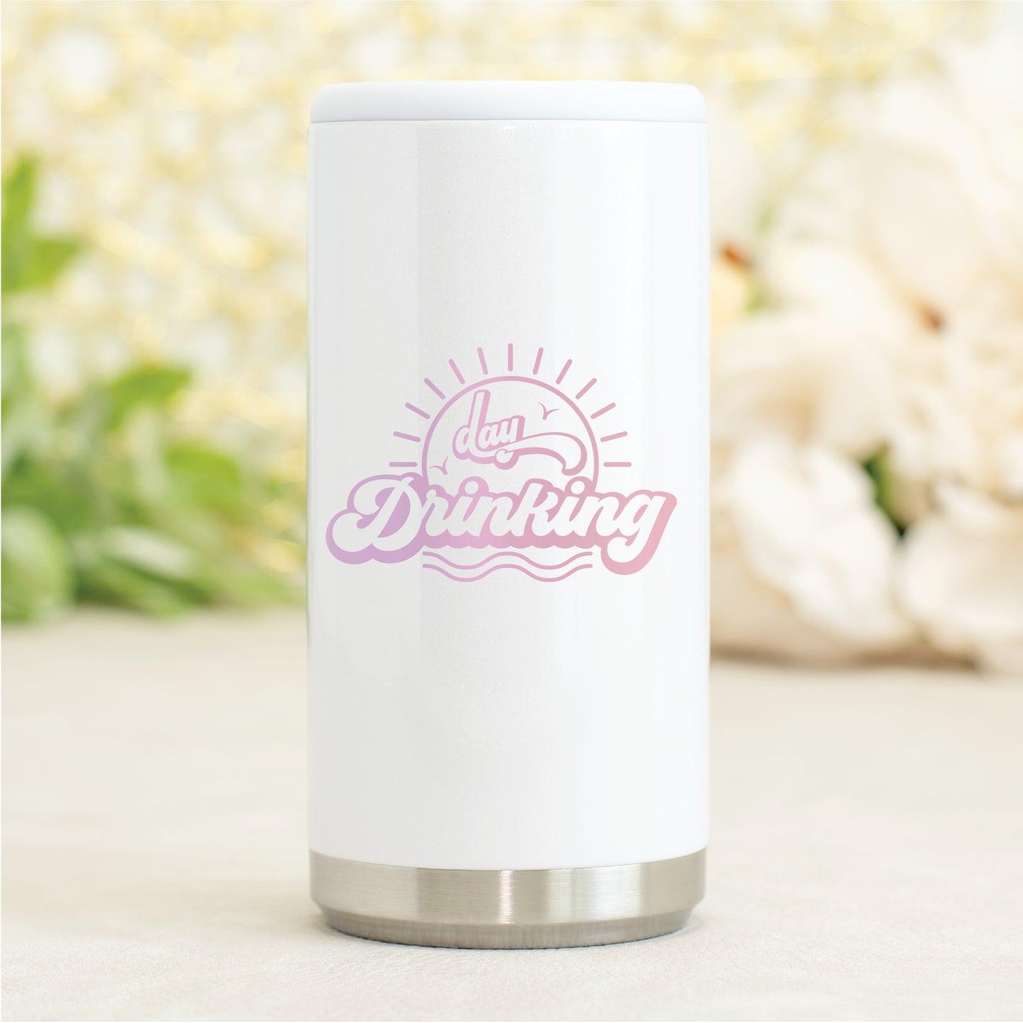 Day Drinking Metal Skinny Koozie