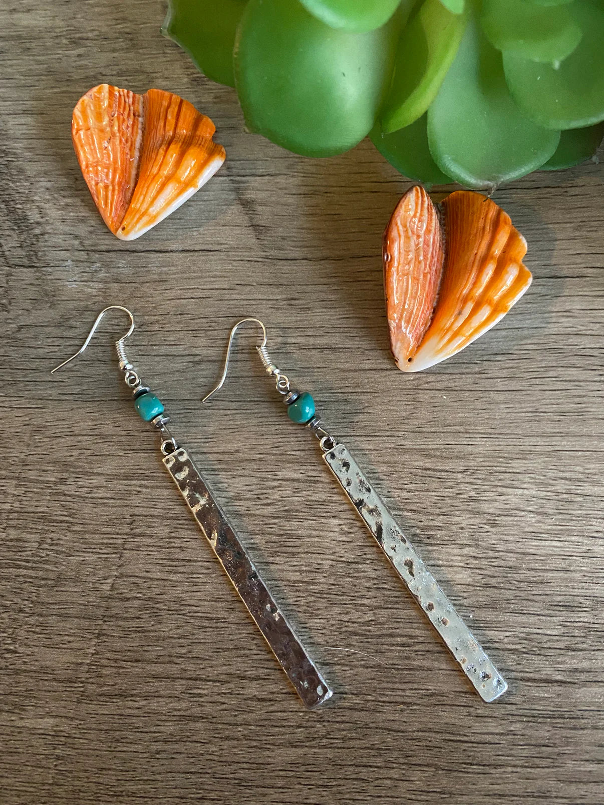 Authentic Turquoise Rectangle Earrings